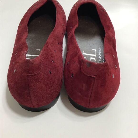 Attilio Giusti Loembruni Red Leather Flats Ballet Grommets Size 39 1/2 - Picture 7 of 8
